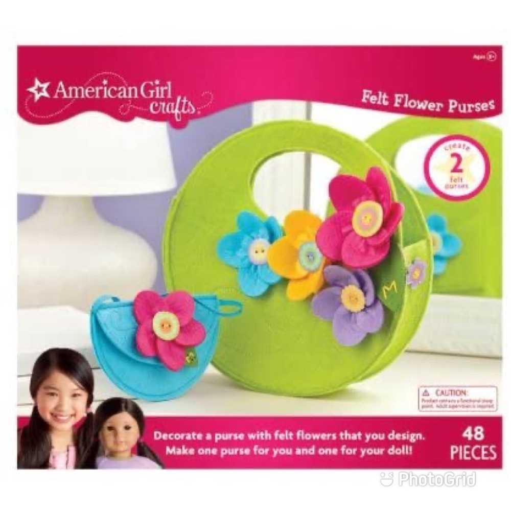 American Girl felt flowers purse